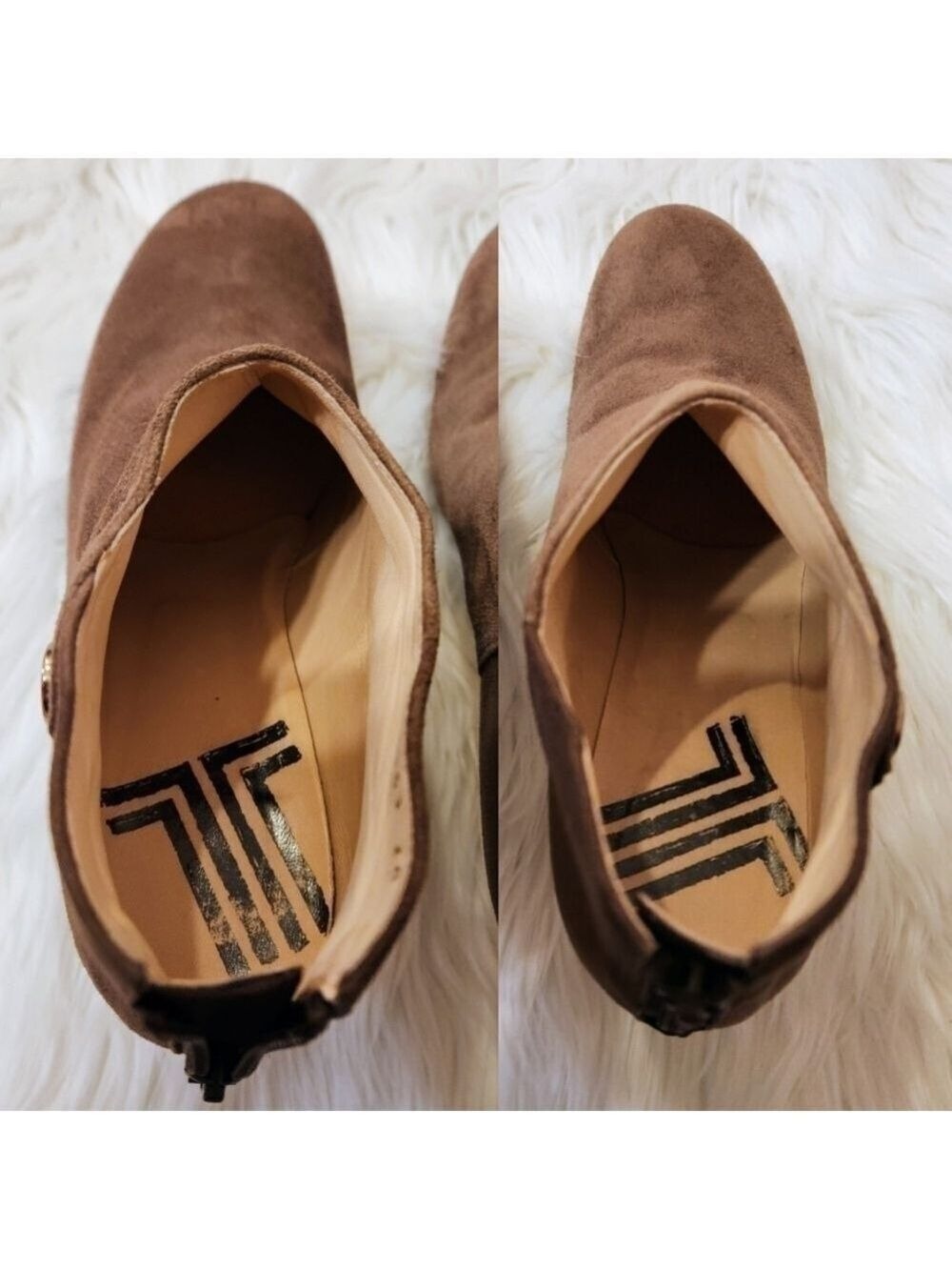 Lanvin En Bleu Brown Suede Platform Stiletto Booties Size 7 - Picture 8 of 13